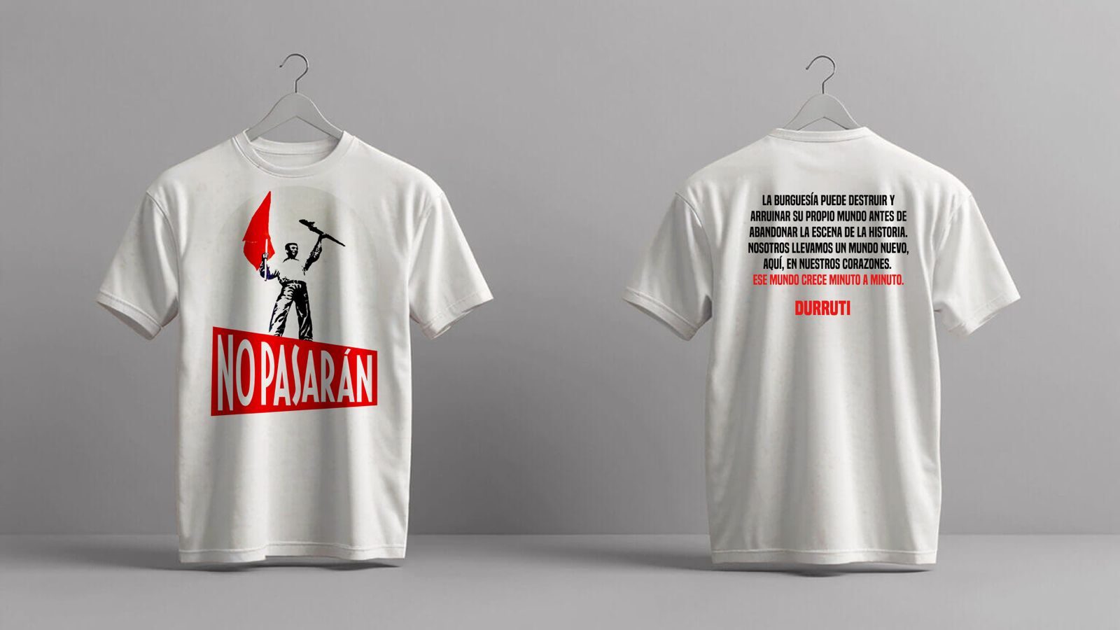 Camiseta - No Pasarán blanco